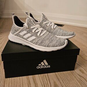 Adidas womens Cloudfoam Pure Shoes, size 8, Cloud White / Cloud White / Core Bla